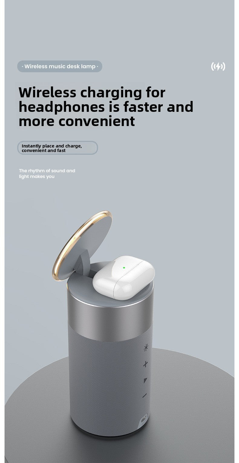 Magnetic Bluetooth Speaker with Wireless Charging and Night Light