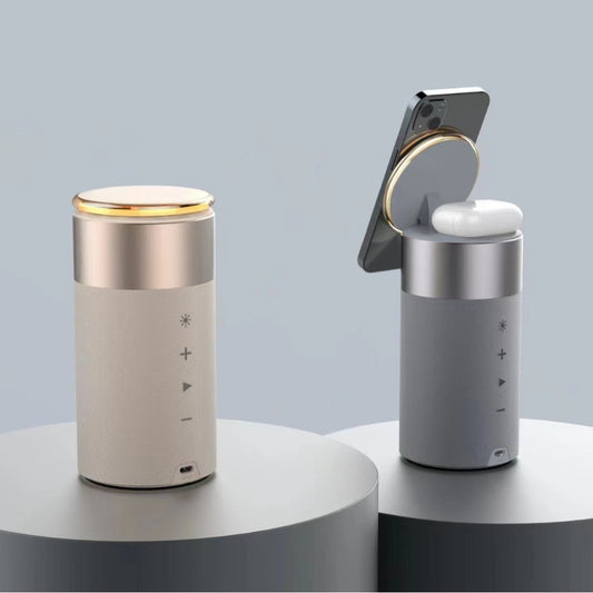 Magnetic Bluetooth Speaker with Wireless Charging and Night Light